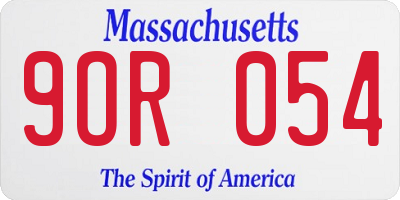 MA license plate 9OR054