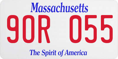 MA license plate 9OR055