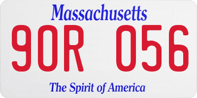 MA license plate 9OR056