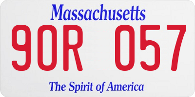 MA license plate 9OR057