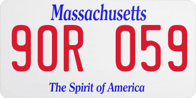 MA license plate 9OR059