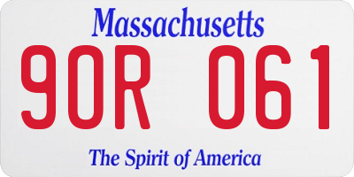 MA license plate 9OR061