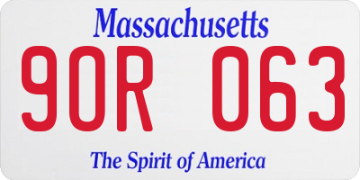 MA license plate 9OR063