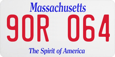 MA license plate 9OR064