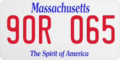 MA license plate 9OR065