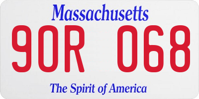 MA license plate 9OR068