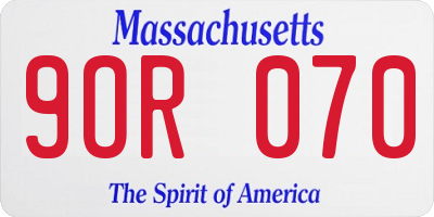 MA license plate 9OR070