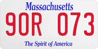 MA license plate 9OR073