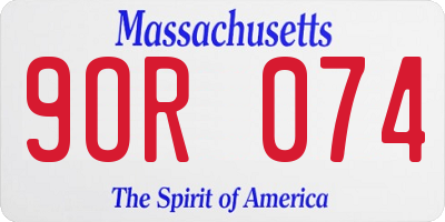 MA license plate 9OR074