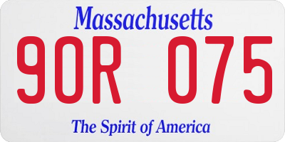 MA license plate 9OR075