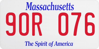MA license plate 9OR076
