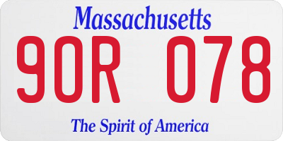 MA license plate 9OR078