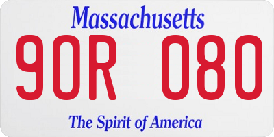 MA license plate 9OR080