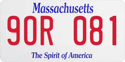 MA license plate 9OR081