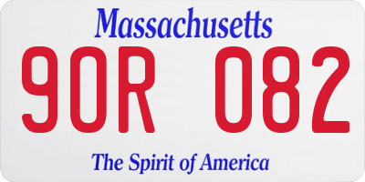 MA license plate 9OR082
