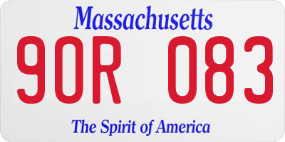 MA license plate 9OR083