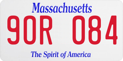 MA license plate 9OR084