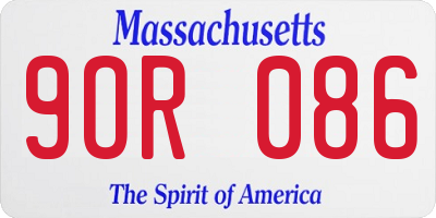 MA license plate 9OR086