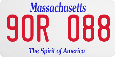 MA license plate 9OR088