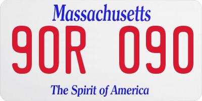 MA license plate 9OR090