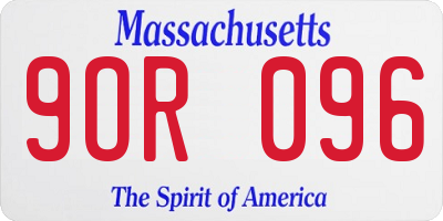MA license plate 9OR096