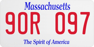 MA license plate 9OR097