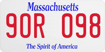 MA license plate 9OR098