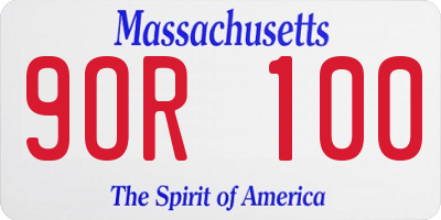 MA license plate 9OR100