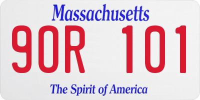 MA license plate 9OR101