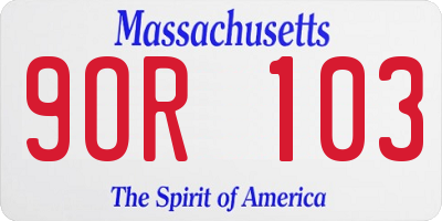 MA license plate 9OR103