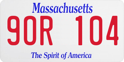 MA license plate 9OR104