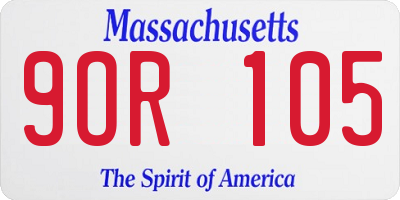 MA license plate 9OR105