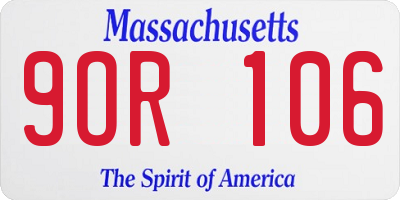 MA license plate 9OR106