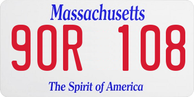 MA license plate 9OR108