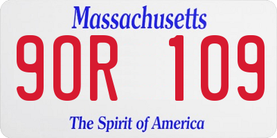 MA license plate 9OR109
