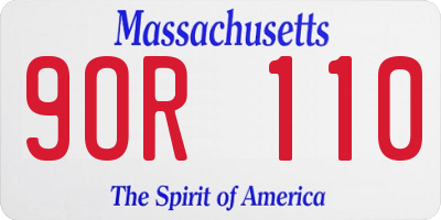MA license plate 9OR110
