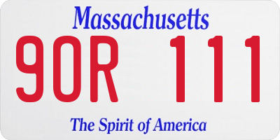 MA license plate 9OR111