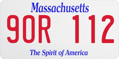 MA license plate 9OR112