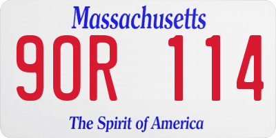 MA license plate 9OR114
