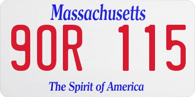 MA license plate 9OR115
