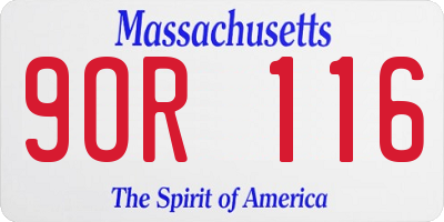 MA license plate 9OR116