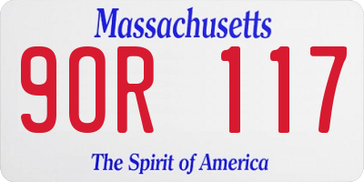 MA license plate 9OR117
