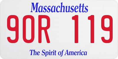 MA license plate 9OR119