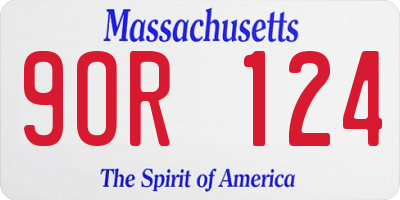 MA license plate 9OR124