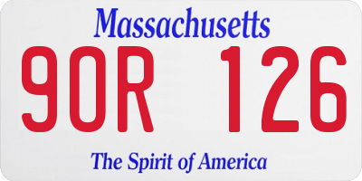 MA license plate 9OR126