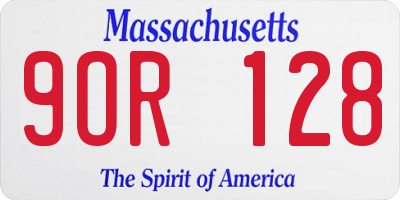 MA license plate 9OR128