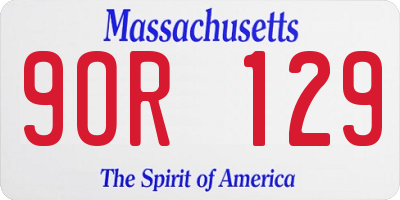 MA license plate 9OR129
