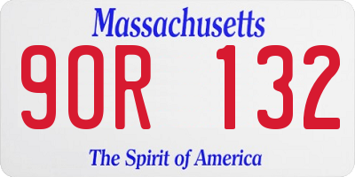 MA license plate 9OR132
