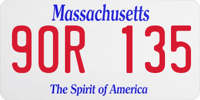 MA license plate 9OR135