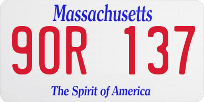 MA license plate 9OR137